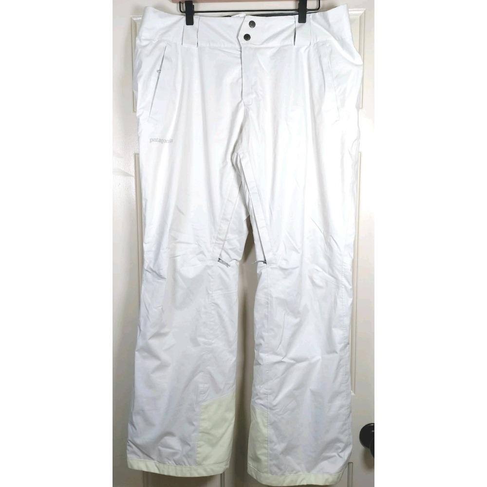 Patagonia Snowbelle Pants Womens XL White Insulated Ski Snowboard RECCO Tech